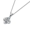 Ювелирные изделия SGARIT из стерлингового серебра 1,00 карата, подвеска из муассанита круглой огранки с цепочкой, идеальный подарок, однотонное ожерелье Sier