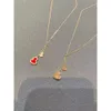 Designer Collana in oro 18 carati Calabash con agata rossa Collana con ciondolo con diamanti Collana da donna esclusiva con amore Collana classica di lusso con accessori di gioielli di alta qualità Regalo di marca di moda popolare