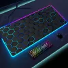 Коврики с геометрическим рисунком, большой коврик для мыши RGB Gamer 40x90 см, коврик для мыши, игровые коврики для мыши, светодиодные коврики для клавиатуры, светящиеся настольные коврики, коврик для мыши для ПК