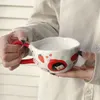 Une tasse à café en céramique créative de 300ml, joli dessin animé garçon fille couple paire de tasse de niche pour café de bureau à domicile 240301