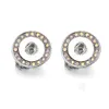 Noosa Crystal 12mm Snap Ear Manşet Küpe Mini Düğme Kadınlar için Küpe Takı Takı