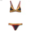 Femmes Bikini Main Crochet Tricot Patchwork Maillot de Bain Femmes Maillots De Bain Plage Vacances Haut À Licol Maillot Biquini Maillots de bain