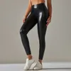 Lu Align Pant Outfit Align Black Pu High Waist Leather Sexy Leggings Trousers Women Thick Stretch Pantalon Mujer Jogger Gry Lemon Woman Lady