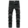 2024 Best-selling Jeans Men's designer Denim Embroidered Pants Fashion Hole pants Hip Hop style zipper pants, Size 28-40 #012