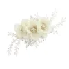 Hair Clips O565 Delicate Wedding Bridal Comb Chiffon Flowers Crystal Beading Handmade Bridesmaid Women Pageant Perform Prom Headpiece