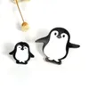 Цельно-1 шт., сплав эмали Harajuku, каваи, белый, черный, брошь в виде пингвина, значки, булавки для лацканов, безопасные броши, шарф, крутой мальчик, женский Jewelr279E
