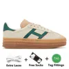 Platform Gazelle Bold scarpe femminili Designer Cream Collegiate Green Suede Leather Pink Glow Gum Gazelles White Black Super Pop Flat Trainers Sneakers