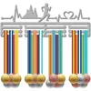 1pc course médaille cintre présentoir support sport métal fer montage mural décor plus de 60 médailles 157x59 pouces 240219