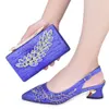 Design africano feminino combinando sapatos e saco conjunto decorado com strass luxo sapatos femininos sapatos de casamento para noiva 240227