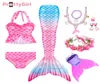 Flickor Simble Mermaid Tail Bikini Swimsuit Mermaid Costume Cosplay Children Swimming Dress with Monofin Fin Birthday Gift6755039