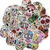 60PCS Colorful Skull Stickers For Car Phone Skateboard Snowboard Laptop Luggage Fridge Bicycle PVC Waterproof Decal Halloween Home2065650