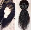 Kinky Curly 360 Lace Frontal Brazilian Wig For black Women loose curly glueless synthetic lace front wig with baby hair blenched k7334507