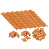 100 Pcs Roof Tiles Building Set Miniature Tiles Mini Dollhouse Shingles Fake Tile Dollhouse Kitchen Garden Accessories 240301