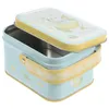 Storage Bottles Candy Jar Portable Tin Box Metal Cookie Containers Biscuit Sweet Festival Sugar Case