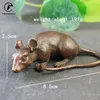 Ottone pesante GRANDE Ratto Topo Figurine Statua di animali Home Desktop Ornamento Decorazioni per ufficio Accessori per acquari Paesaggio artificiale 240220