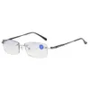 HBP Nytt modeföretag Casual Frameless Cutting Anti Blue Light Presbyopia Glass för Mens HD Reading Presbyopia Glasses
