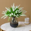 Fleurs décoratives 6 pièces muguet artificiel fausse cloche blanche carillon éolien orchidée bouquet de mariage fleur de mai pour jardin maison 2024303