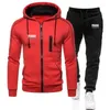 Survêtements pour hommes hommes veste survêtement décontracté costume de sport ensemble 2024 automne hiver deux pièces hommes vêtements de sport plus pantalon