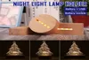 5 pezzi / set Base per lampada in legno 3D Basi per luce notturna da tavolo a LED per lampade calde in acrilico Accessori per illuminazione Supporti assemblati Bulk3955327