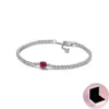 S925 Sterling Silver Authentic Jewelry Sets Necklaces Bracelet Ring Earring Women Red Zircon with Original BOX Birthday Gift Christmas N032