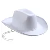 Bérets Léger Performance de scène occidentale Performance réglable Cowgirl en tissu non tissé avec un chapeau de cowboy de sangle de menton pour femmes les hommes larges bordure