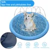 Mattor uppblåsbar vatten spray pad matta badkar pool utomhus husdjur sprinklare play kylmatta husdjur leksaker för hund sommar cool