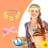 Necklace Earrings Set 5Pcs Carnival Party Hippie Colorful Peace Charm Cosplay With Show Pendant Decoration Accessories Halloween