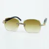 New factory direct sales double row diamond cut sunglasses 3524018 with black wood legs designer glasses size 18-135 mm