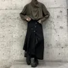 Mannen Broek Mannen Japan Harajuku Streetwear Splice Mode Losse Casual Vintage Wijde Pijpen Rok Vrouwen Gothic Kimono Stadium Kleding