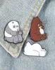 Animal dessin animé broche ours nus mignon Grizzly Panda ours de glace denim émail broches Kawaii revers broches badges mode cadeaux 7536266