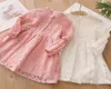 Frühling Herbst 3 4 6 8 10 bis 12 Jahre Kind England Stil Prinzessin Perle Spitze Knielanges Kinder Baby Mädchen Langarm Kleid 2012041454566