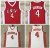 Vintage UNLV 4 Larry Johnson Nevada College Basketball Jerseys Mens Home Vermelho Branco Costurado Camisas SXXL7274834