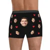 Hommes cadeau visage personnalisé boxeurs cadeau de Saint Valentin personnalisé Po sous-vêtements conception anniversaire Boxer slips pour petit ami mari 240229