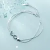 Bracelets porte-bonheur mode Double couche chaîne amour coeur bracelet bracelet pour femmes élégant fête bijoux cadeau Pulseras Sl219
