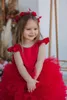 Girl Dresses Flower Tulle Ruffles Cute Toddler Bow Child Wedding Party Birthday Tutu Robe Baby Holy First Communion Gowns