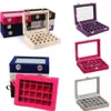 24 Grids Black Rose Red Velvet Jewelry Box Rings Earrings Necklaces Makeup Holder Case Organizer Women Jewelery Storage 220309286Z