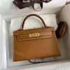 10s جميع حقيبة حمل مصنوعة يدويًا 19 سم مصممة حقيبة كروسة حقيبة Besigner Bag Messenger REA TOP EPSOM Skin Handmade Wax Thread Wallet With Original Box