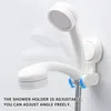 Set di accessori per il bagno Ventosa Ventosa Base per doccia Supporto per bacchetta Testina a parete Staffa universale per telefono Bianco