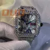 Anpassad design och lyxig studded analog rostfritt stål icedout VVS Clarity Full Moissanite Diamond Hip Hop Write Watch