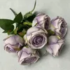 Simulation de mariage Rose Bundle princesse tissu brossé décoration fleurs 7 tête 445 cm 240223