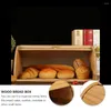 Plates 1pc Bread Box Basket Wooden Storage Boxes Kitchen Counter Organizer