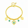 Bracelets de charme Dieyuro 316L en acier inoxydable en forme de coeur bleu yeux Bracelet pour femmes Vintage filles poignet chaîne Bijoux cadeaux Bijoux