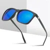 Óculos de sol Vivibee clássico polarizado homens espelho quadrado azul uv400 lente masculino óculos de sol verão condução tons