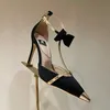 Diseñador de tacones altos zapatos formales sandalias elegantes de moda para mujer sandalias de tacón fino de cuero puntiagudo 10,5 cm zapatos de vestir de noche de fiesta de moda y lujosos