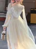 Casual Dresses French Elegant Slim Ruffle Dress Summer Women Graduation Evening Party Robe Female Bubble Sleeve Korean Chiffon Vestidos