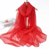 Foulards coréen solide transparent mousseline de soie voyage vacances plage serviette crème solaire châle femme été climatisation glace soie écharpe m10