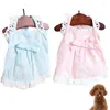 Vêtements pour chiens 2pcs Bowknot Robe Tournesol Dentelle Chiot Vêtements pour animaux de compagnie Costume de fête Printemps Été Filles Jupe mignonne