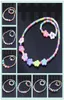 Kids Beaded Necklace Bracelet Jewelry Set Fashion Cute Pink White Pearl Pendant Accessories 2049 Y21508958