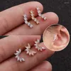 Brincos de garanhão 1 peça piercing de aço inoxidável para mulheres casamento cristal strass geométrico punk na moda feminino meninas joias de orelha