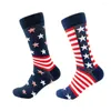 Calzini da uomo 1 paio bandiera americana divertente giorno dell'indipendenza uomo sport per stelle e strisce cotone